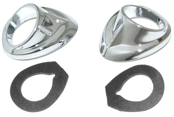 47-53 Chevy/GMC Truck LH & RH Wiper Arm Tower Bezels with Rubber Gaskets