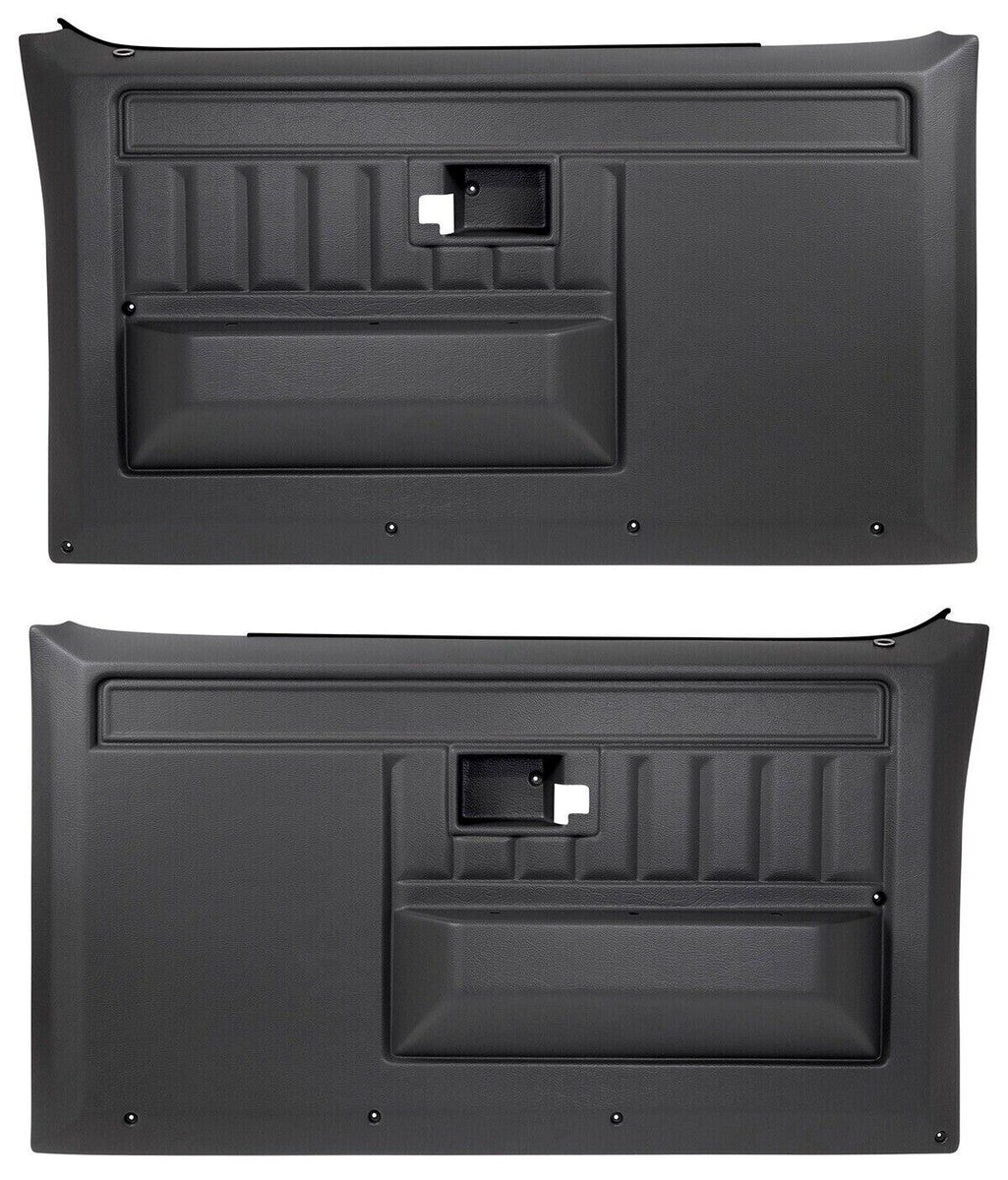 81-87 Chevy/GMC Pickup Truck OE Design Black Plastic Front Interior Door Panels