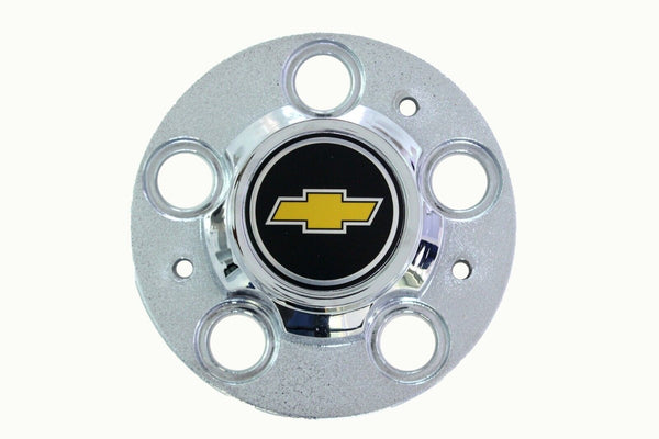77-87 Chevy C10 2wd Truck Chrome Rally Wheel Center Hub Caps with Bowtie 5-Lug