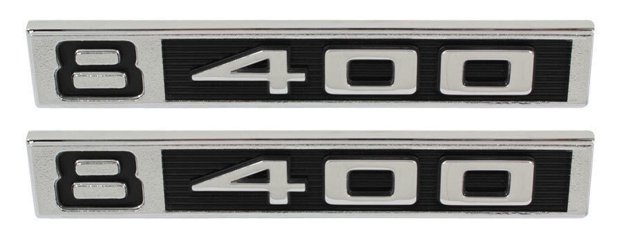 69-72 Chevy/GMC C10 Truck LH & RH V8 400 Fender Emblems Pair w/Fasteners 67