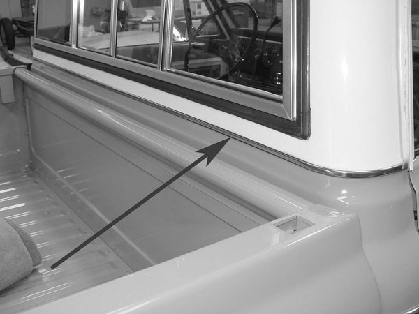 67-72 Chevy C10 Truck Rear Cab Paint Divider Trim Molding with Clips (Kit)