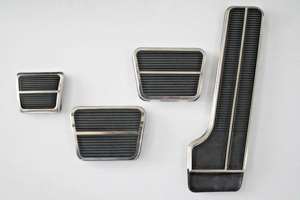 67-70 Chevy C10 Truck Deluxe Gas Brake Clutch & Emergency Pedal Pads w/ Trim Kit