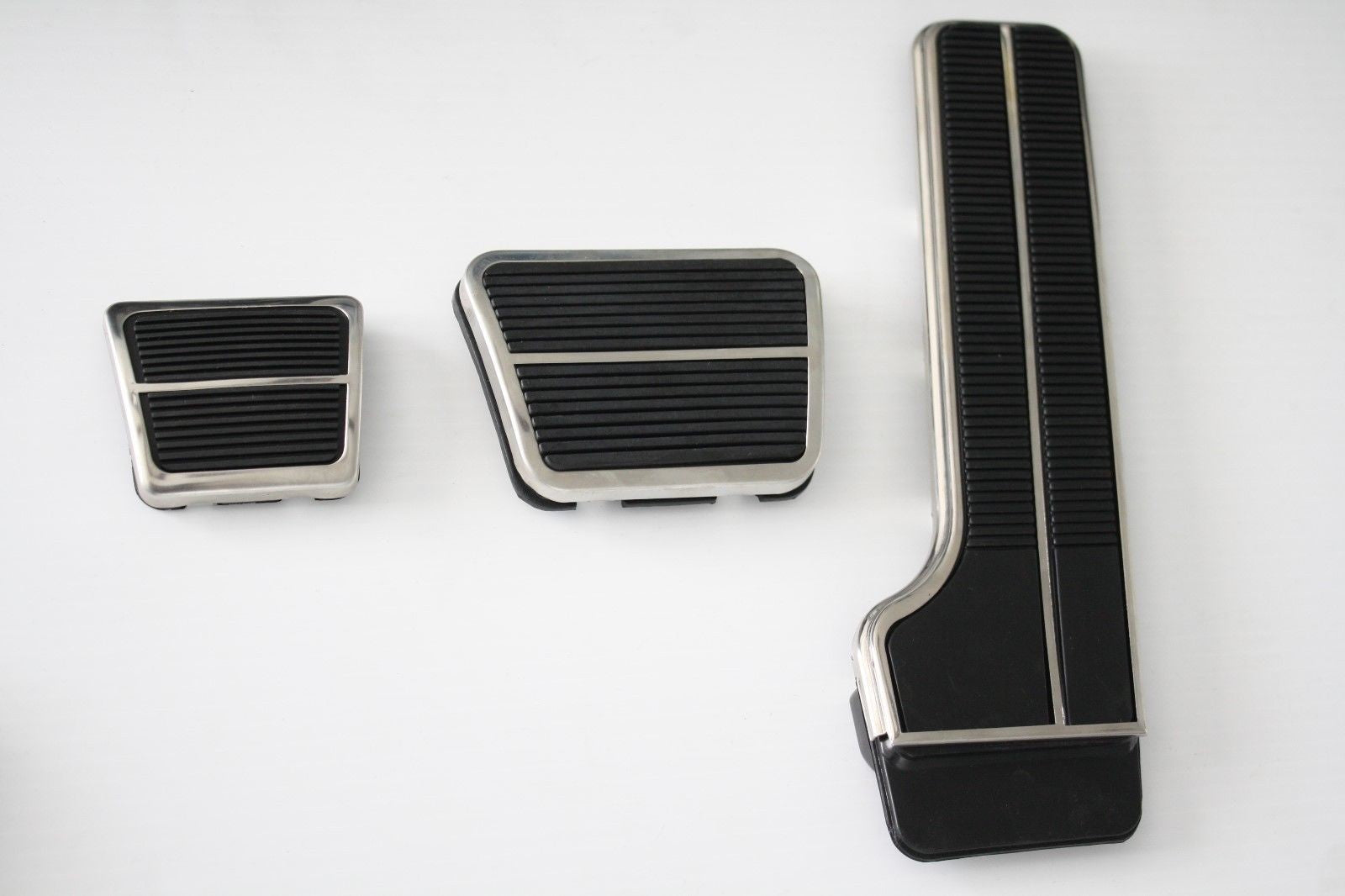 67-70 Chevy C10 Truck Deluxe Gas, Brake & Emergency Pedal Pads w/Stainless Trim