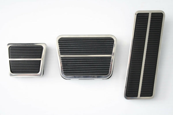 71-72 Chevy C10 Truck Deluxe Gas, Brake & Emergency Pedal Pads w/Stainless Trim