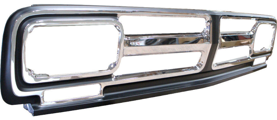 71-72 GMC C15 Truck Premium Chrome Aluminum Outer Grill Shell with Black Details