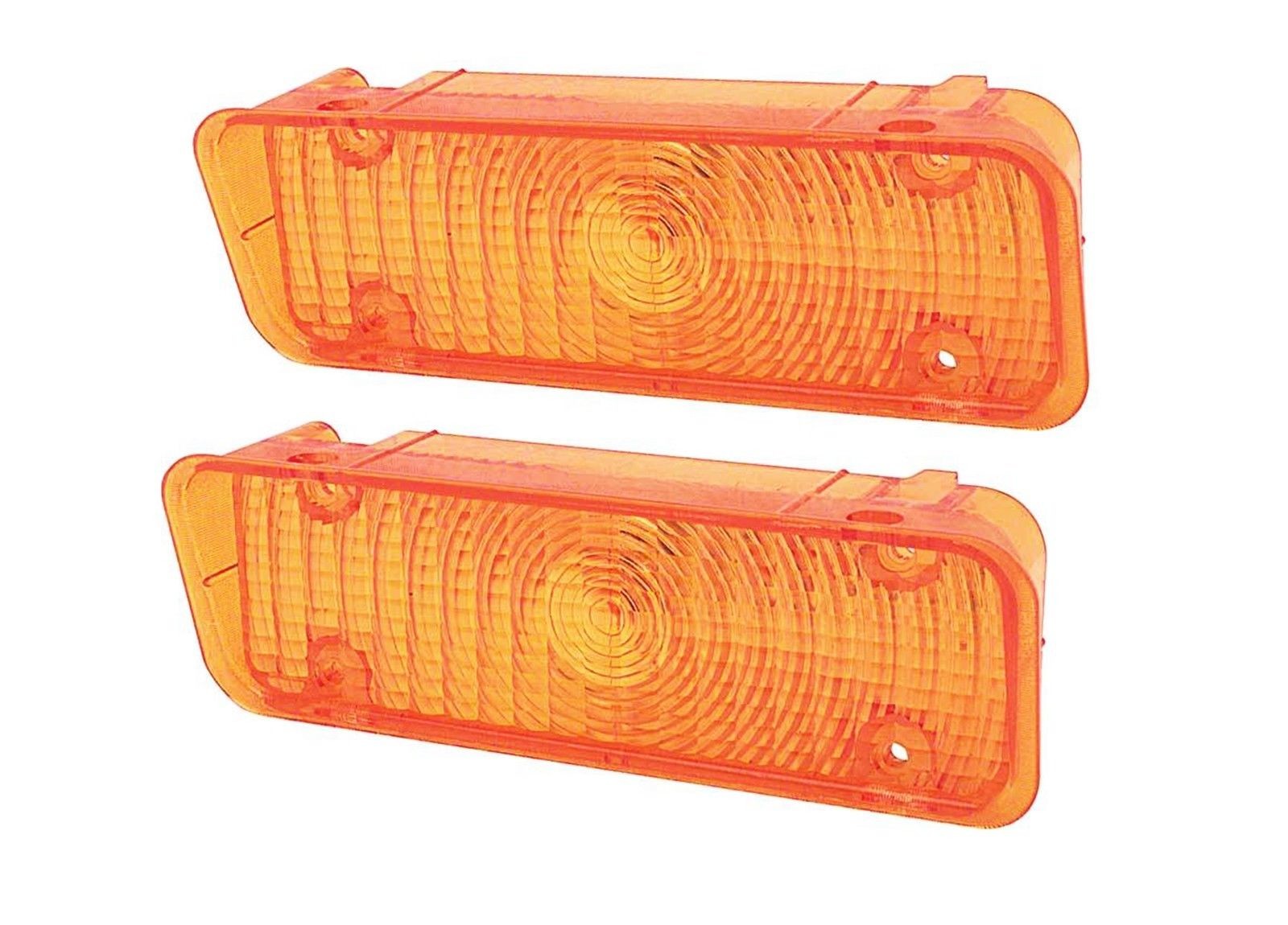 71-72 Chevy C10 Truck Front LH & RH Bumper Turn Signal Lights Parking Lamps Set