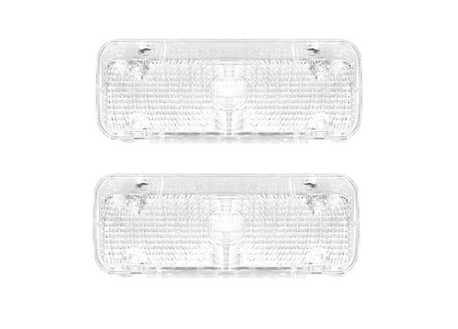 71-72 Chevy C10 Truck Clear Front LH & RH Bumper Turn Signal Lights Park Lamps