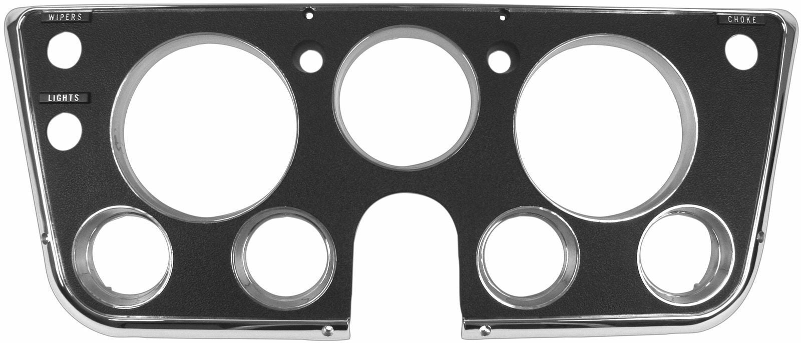 67-68 Chevy/GMC C10 Truck Black & Chrome Dash Bezel w/ Lower Gauges