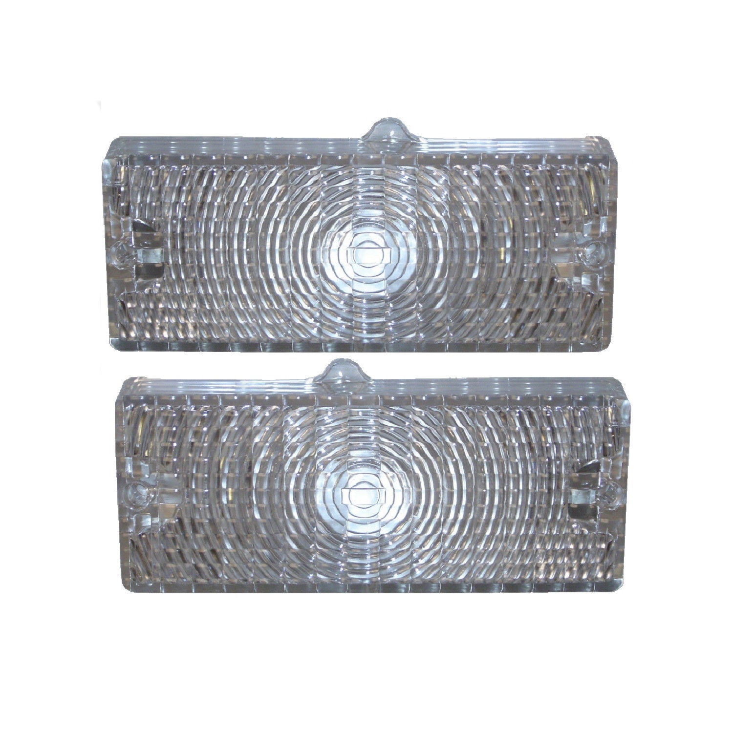 67-68 Chevy C10 Truck Clear Front LH & RH Bumper Turn Signal Lights Parking Lamp