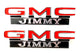 71-72 GMC C/K K/5 Jimmy LH & RH Fender Emblems Pair w/Fasteners