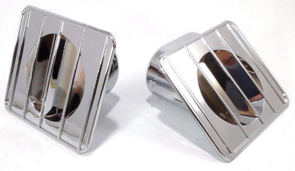 67-72 Chevy/GMC C10 Truck Cab LH & RH Side Chrome Dash Defrost Vents