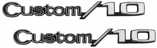 67-72 Chevy/GMC C10 Truck LH & RH Custom / 10 Fender Emblems Pair with Fasteners
