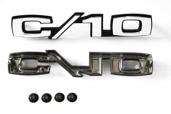 67-72 Chevy/GMC C10 Truck LH & RH C/10 Fender Emblems Pair w/Fasteners