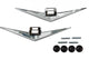 55-56 Chevy Truck LH/RH V8 Fender Emblems Pair w/Fasteners 55-59