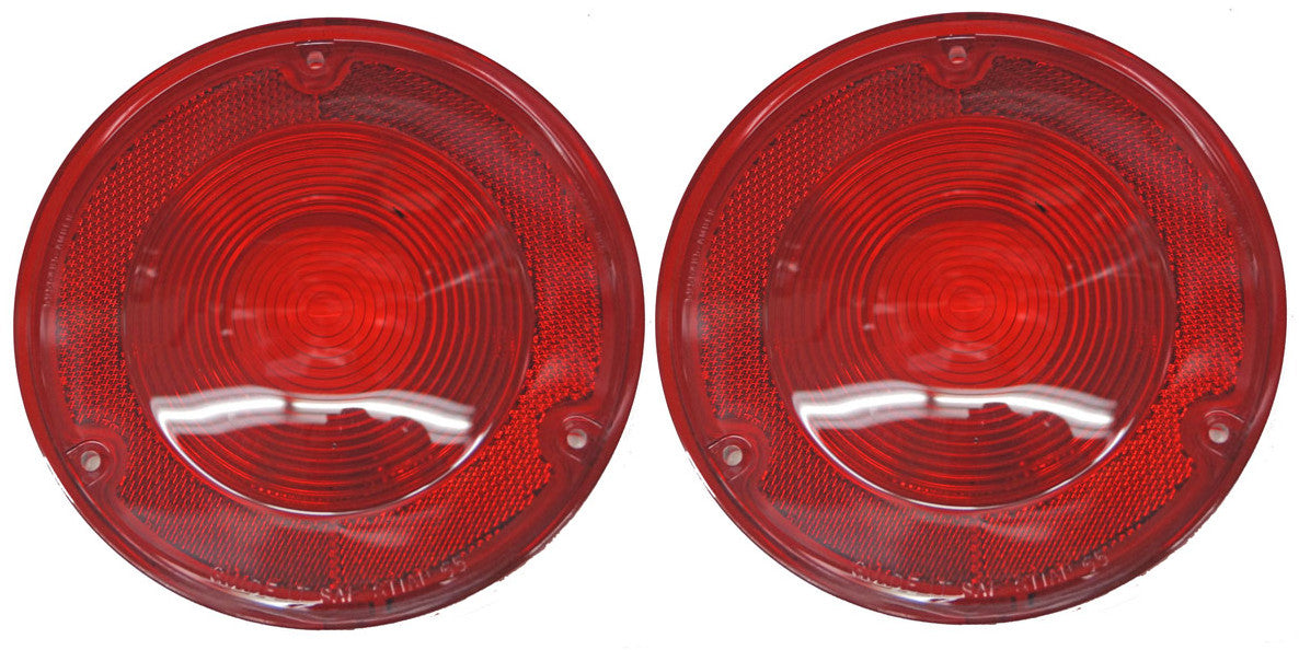 (2) 67-72 Chevy/GMC Truck Stepside Rear Red Tail Light Lenses Pair