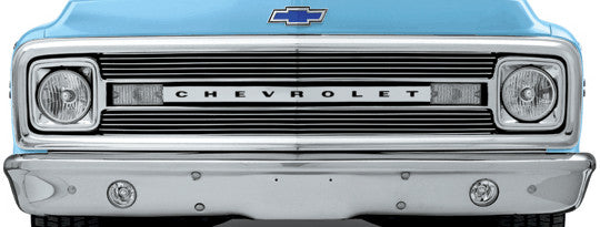 67-70 Chevy/GMC C10 Truck Triple Chrome Plated Front Bumper with Fog Lights (Kit)