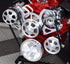SBC Serpentine Front Runner Pulley Drive Kit Polished/Chrome A/C Alternator P/S