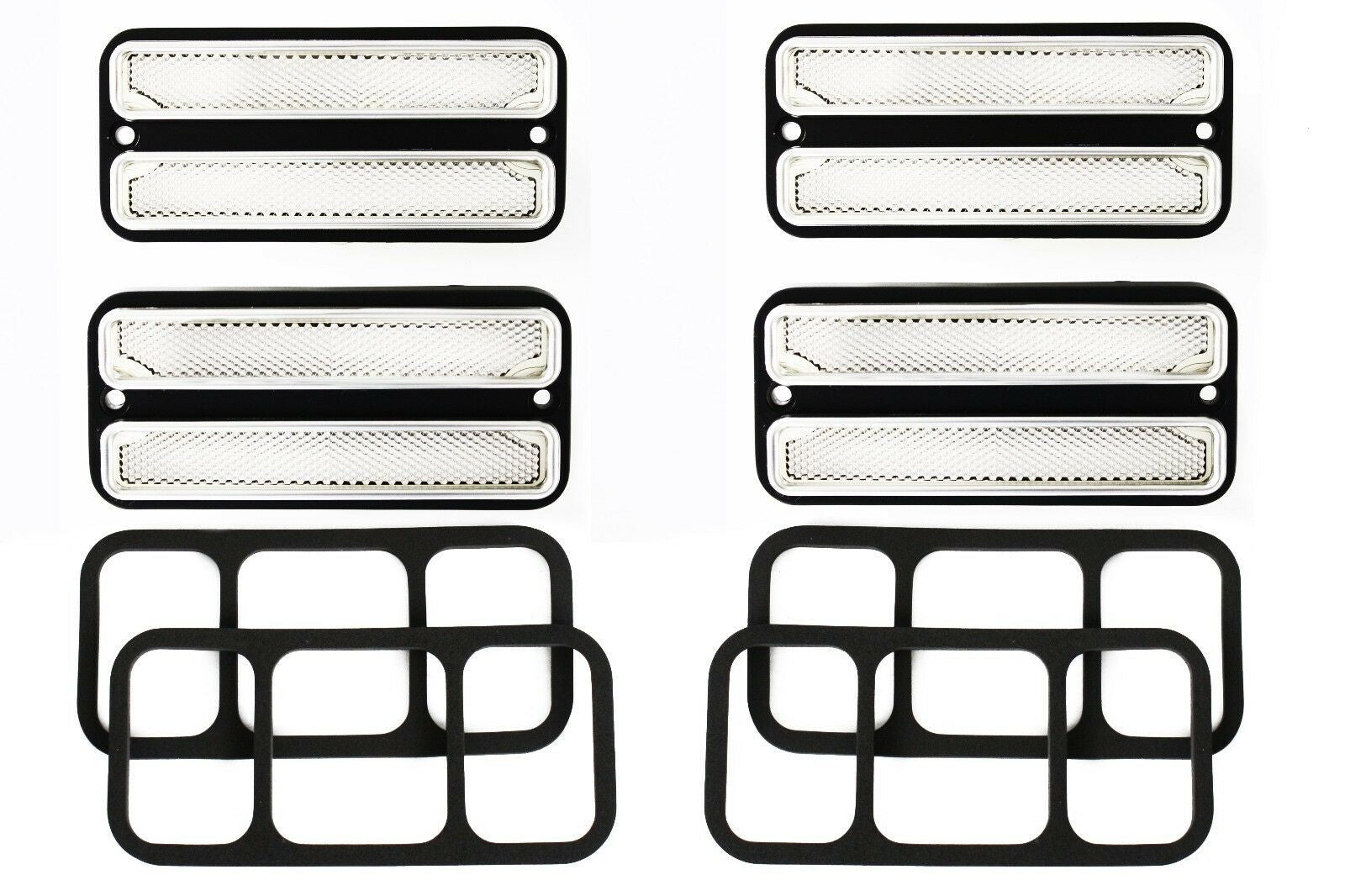 (4) 68-72 Chevy GMC Truck Clear Front & Rear Side Marker Light Lamps Set