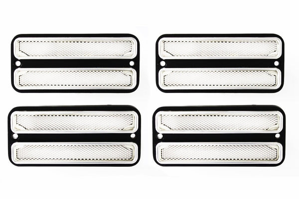 (4) 68-72 Chevy GMC Truck Clear Front & Rear Side Marker Light Lamps Set