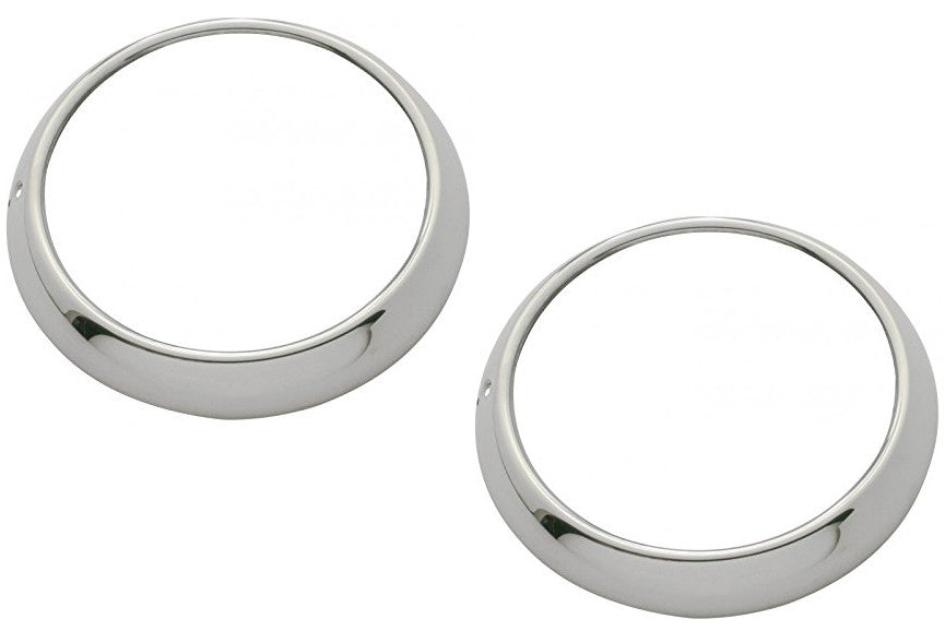 48-54 Chevy/GMC Truck Headlamp Bezels Rings Polished Stainless with Clips (Pair)