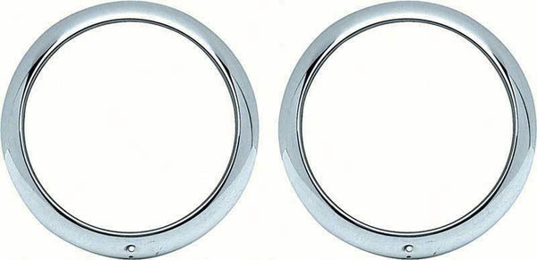 48-54 Chevy/GMC Truck Headlamp Bezels Rings Polished Stainless with Clips (Pair)