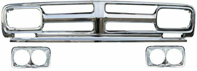 68-72 GMC C15 Truck Premium Chrome Aluminum Outer Grill Shell with Headlight Bezels