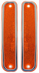 73-80 Chevy/GMC Truck Front LH & RH Side Amber Marker Lamp Lenses with Deluxe Trim