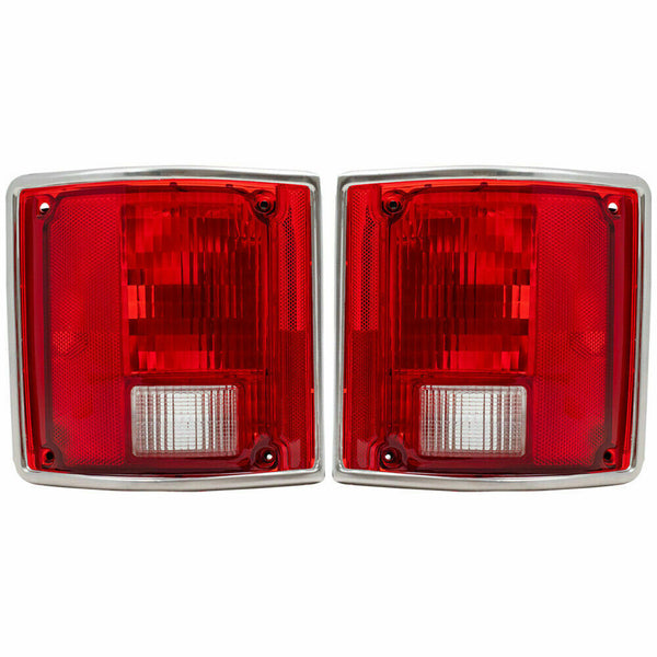 73-80 Chevy/GMC Truck Side Signal Marker Lamp & Brake Tail Light Lenses with Chrome