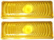 47-53 Chevy Truck Front LH & RH Yellow Turn Light Parking Lamp Lenses