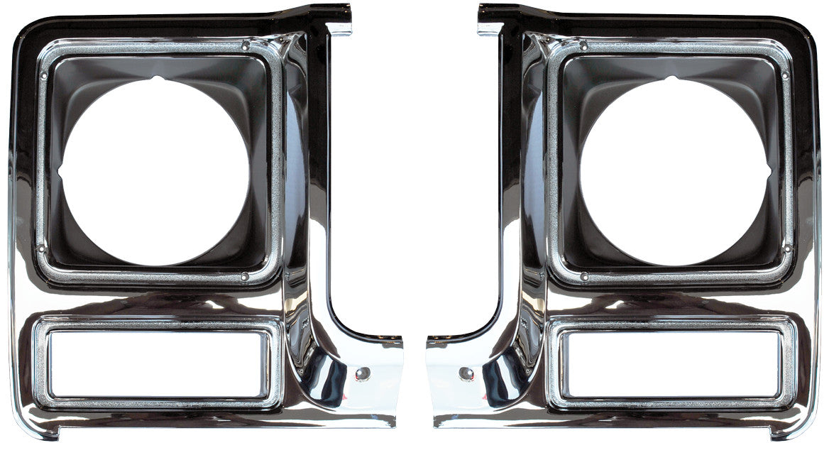 79-80 Chevy C10 Truck LH & RH Chrome Headlight Bezels (Pair)