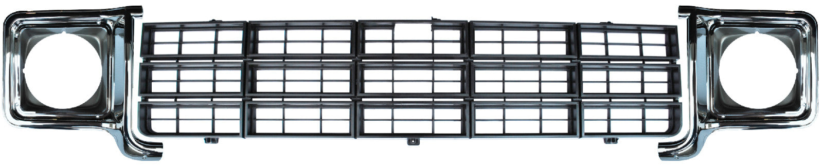 73-78 Chevy C10 Truck Black Grille and LH & RH Chrome Headlight Bezels (Pair)