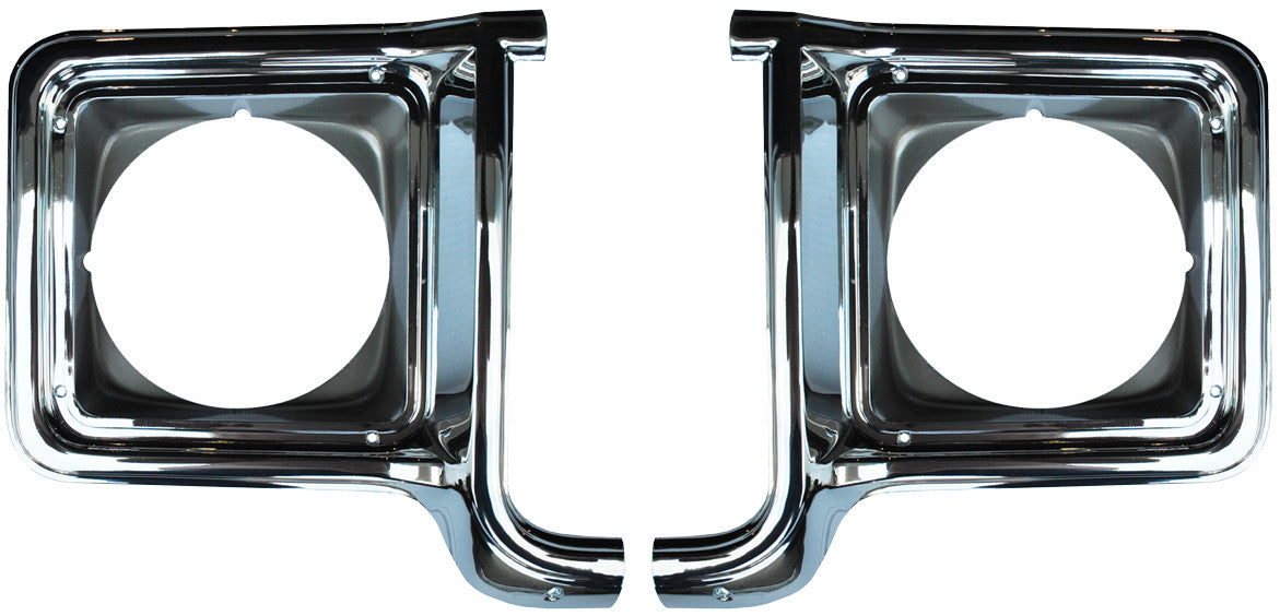 73-78 Chevy C10 Truck LH & RH Chrome Headlight Bezels (Pair)