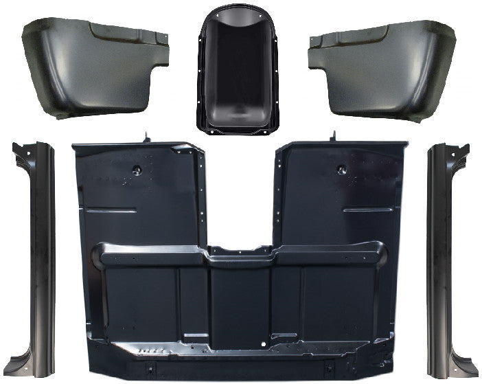 67-72 Chevy Truck Complete 4WD Cab Floor Pan Assembly, Rocker Panels Cab Corners