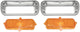 62-66 Chevy Truck Front LH & RH Turn Signal Parking Light Bezels & Amber Lenses