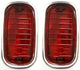 Pair 60-66 Chevy/GMC Truck Fleetside Rear Red Tail Light Lenses with Aluminum Trim