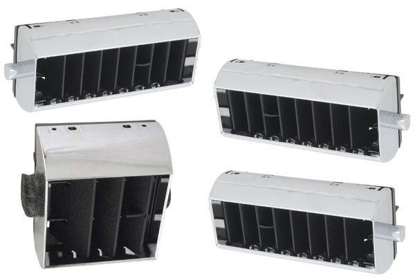 73-80 Chevy/GMC Truck Chrome/Black Dash A/C LH Lower Square & 3 Rectangle Vents