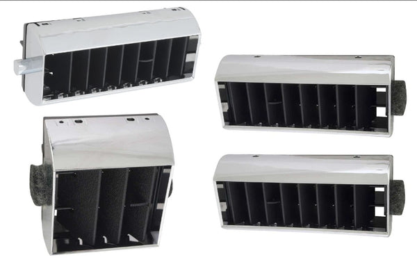 81-87 Chevy/GMC Truck Chrome/Black Dash A/C LH Lower Square & 3 Rectangle Vents