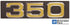 75-76 Chevy C/K Pickup Truck "350" Grille Emblem Badge
