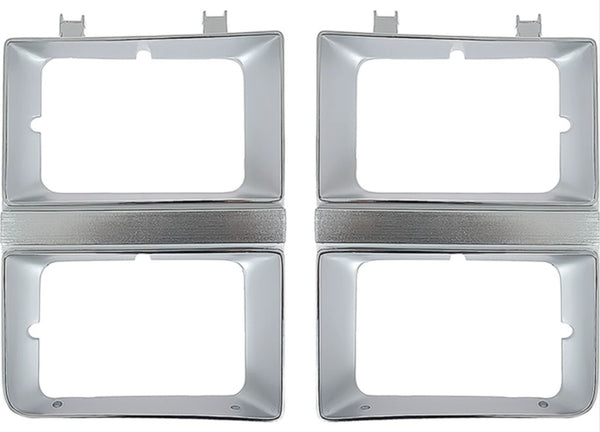 81-82 Chevy/GMC C10 Truck LH & RH Argent Dual Headlight Bezels (Pair)