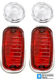 60-66 Chevy/GMC Truck Fleetside Rear Tail Light/Back-Up Lenses with Aluminum Trim