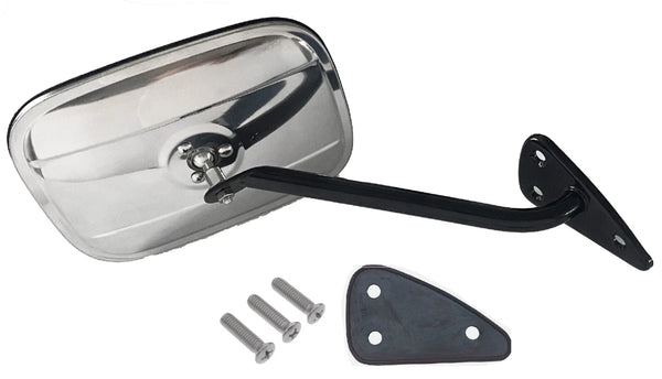 60-66 Chevy/GMC Truck LH / RH Side View Stainless Door Mirrors & Black Arms