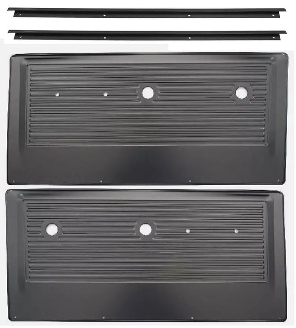 67-72 Chevy/GMC Pickup Truck Black Interior Door Panels w/Trim