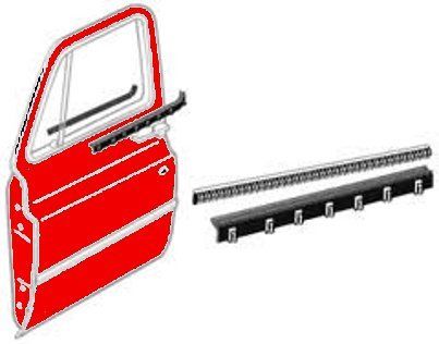 82-93 Chevy/GMC S10 Truck Door Chrome Beltline Weatherstrip Window 4-PC Seal Kit