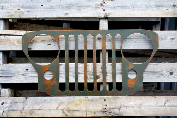 1945-1949 Willys Jeep CJ-2A Army Green/Rust Patina Grille