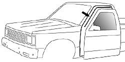 82-93 Chevy/GMC S10 Truck Upper Door Seals Gaskets Weatherstrip Kit