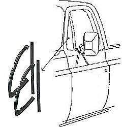 Door Belt Weatherstrip With Vent Glass Seal – For Nissan Datsun 720 Pickup, Front Left/Right