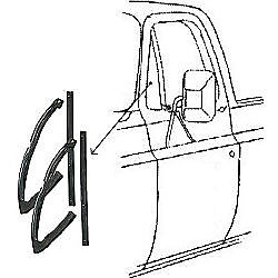 81-85 Chevy Truck Door Vent Window Glass Seals 4-PC Rubber Weatherstrip Kit