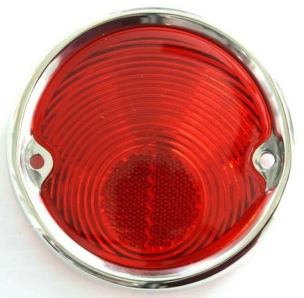 55-59 Chevy/GMC Truck Rear Tail Light Lenses w/ Aluminum Trim (Pair)