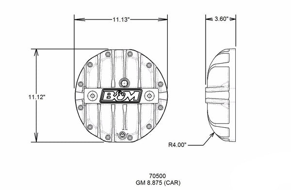 B&M Chevy 12 Bolt Aluminum Rear End Differential Cover w/ Girdles