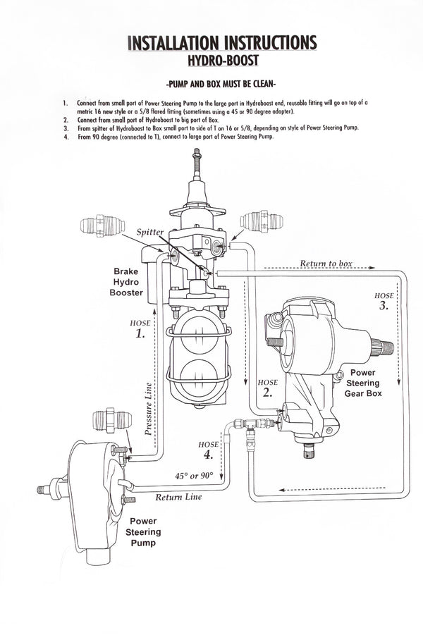 Universal Hydroboost Brake Power Booster Kit w/Astro Van Bracket